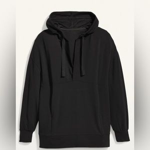 Old Navy Live-In Cozy-Knit French-Terry Tunic Hoodie Women Black Jack XXL NWT